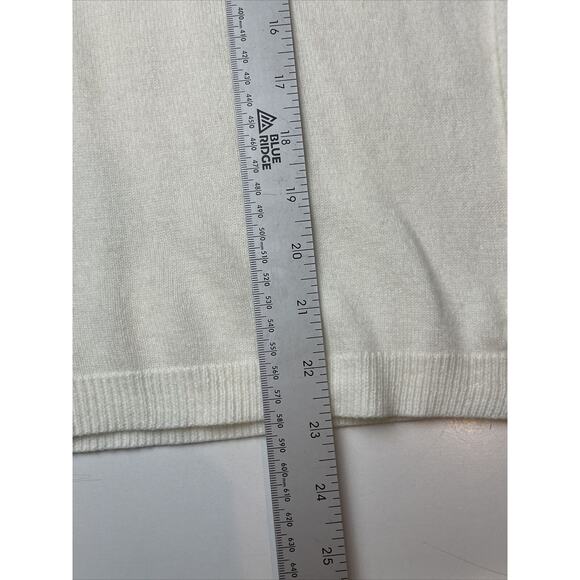 3 for $25-RUBY RED SZ L Cardigan 100% Acrylic Ivory 2 Hook Open Front w/Roses - Picture 8 of 10